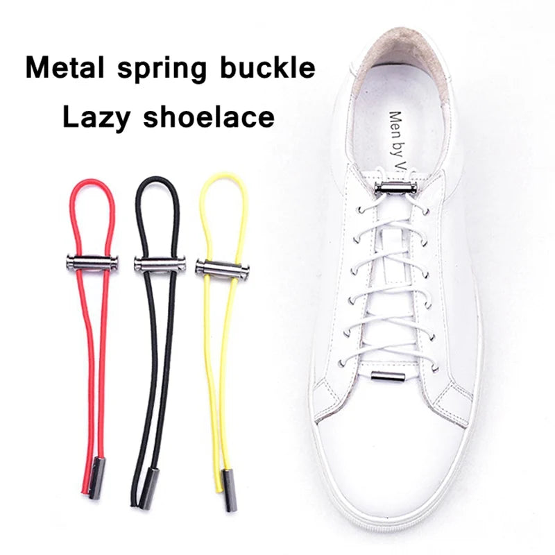 No-Tie Elastic Shoelaces with Metal Lock - Quick & Easy for Kids and Adults!