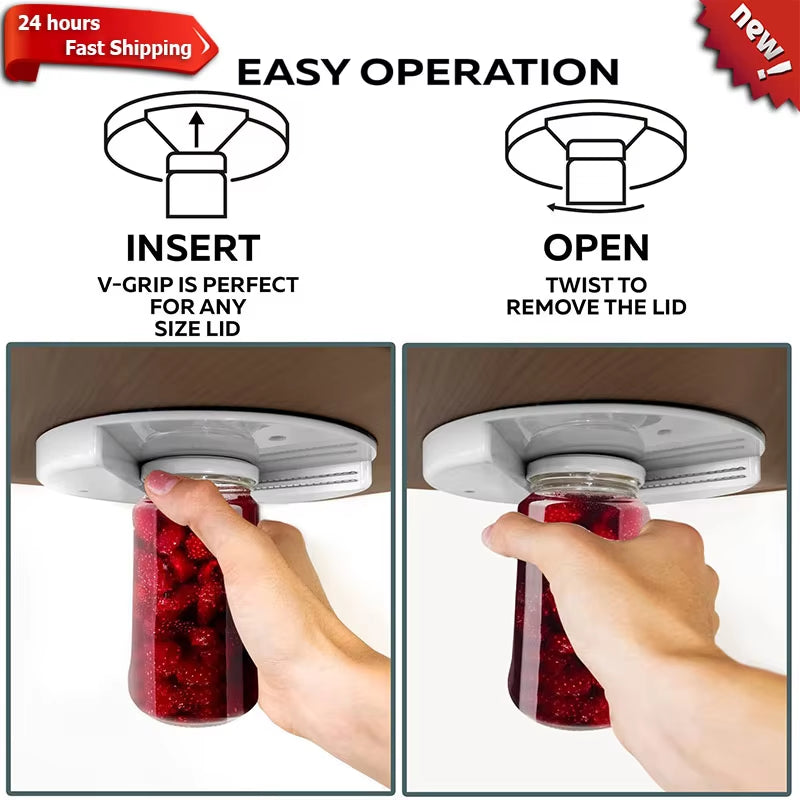 Multifunction Can Opener Cabinet under Jar Opening Tool Professional Bottle Quick Opener Fast Lid Remover Kitchen Accessories